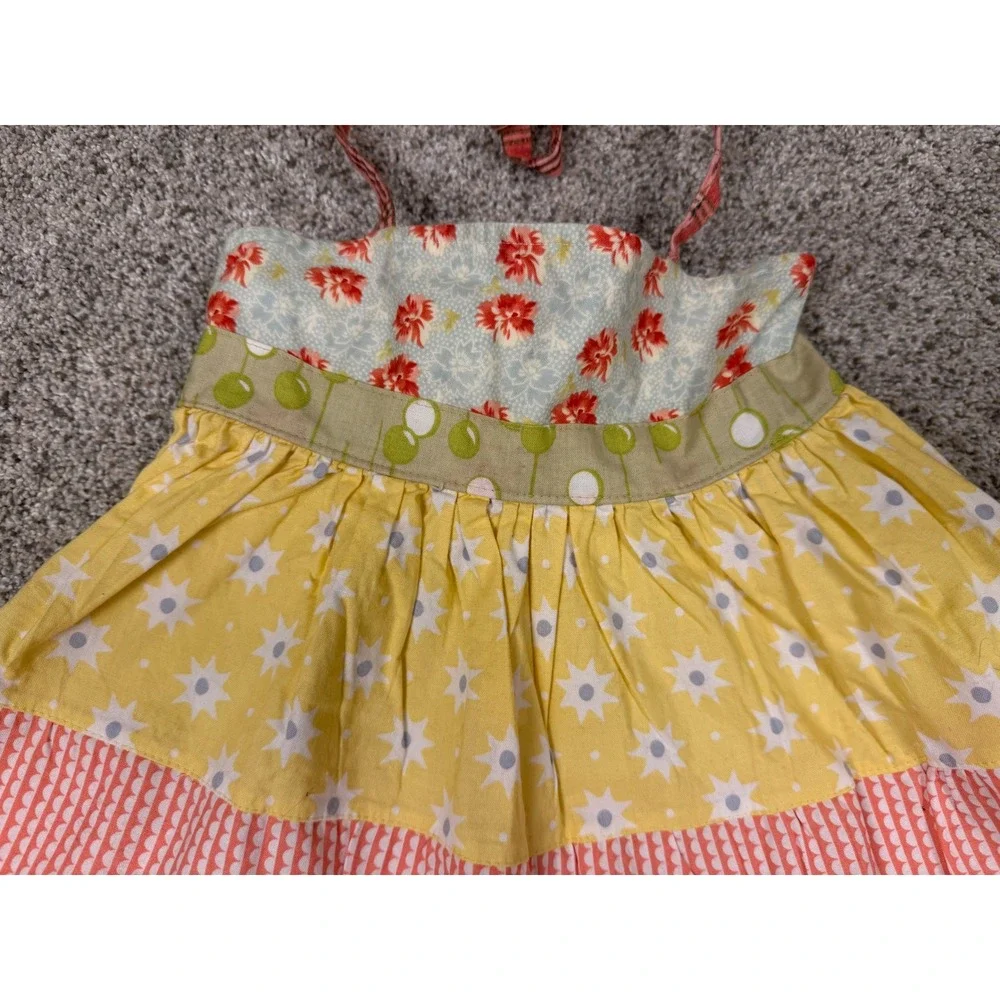 Matilda Jane Girls Size 6‎ Mixed Floral Tiered Halter Dress Multi Color Cotton